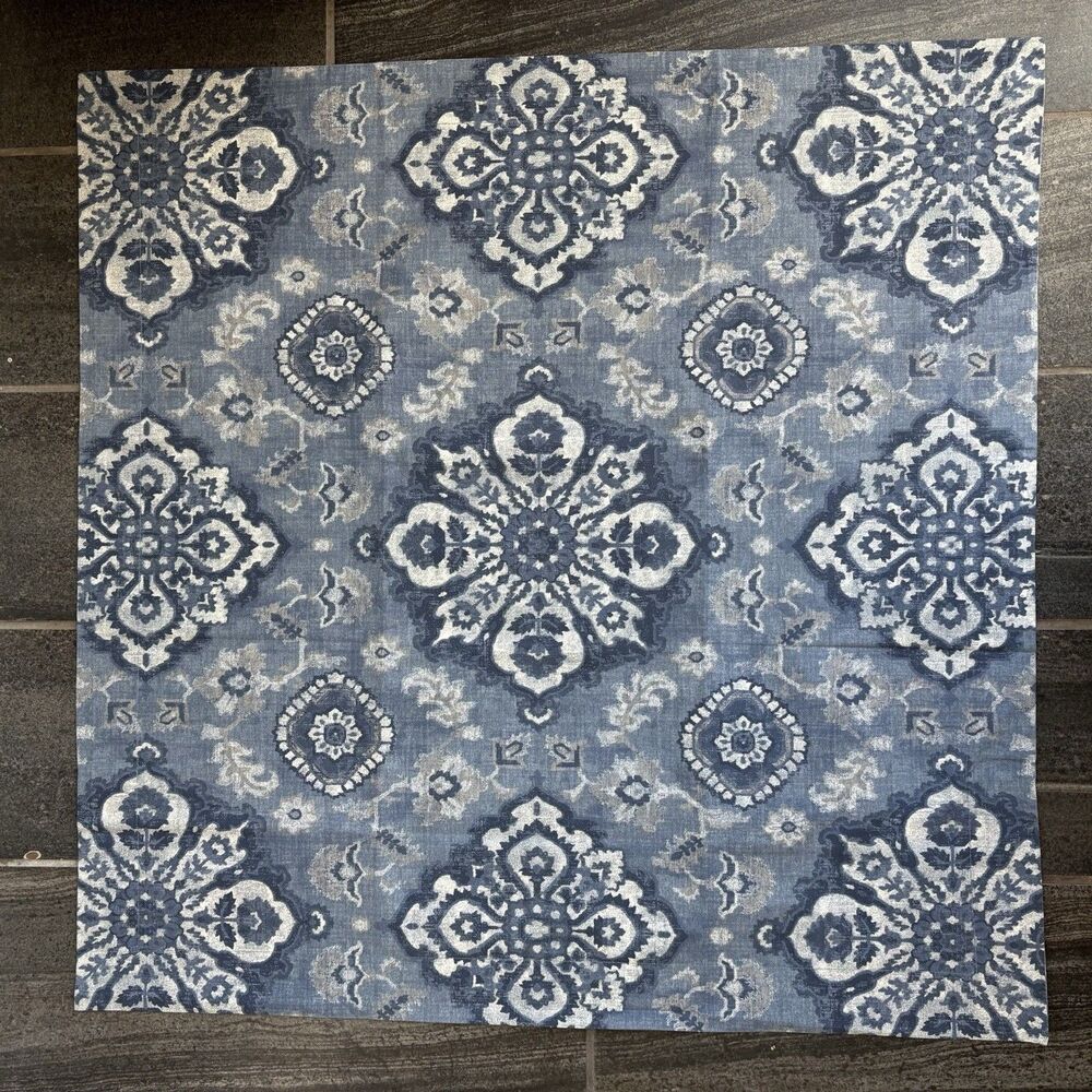 Pottery Barn Giovanna Medallion Organic Percale Euro Pillow Sham Blue 26x26”
